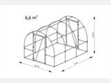 Polytunnel Drivhus 130, 2,2x3x1,9m, 6,6m², Transparent