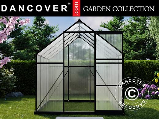 Greenhouse polycarbonate, 4.75 m², 1.9x2.5x2.07 m, Black