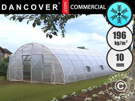 Commercial greenhouse 10 mm polycarbonate TITAN Arch 196, 31.5 m², 7.5x4.2 m, Silver
