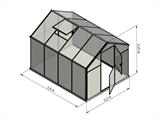 Greenhouse polycarbonate SANUS L-7, 6.38 m², 2.2x2.9x2.15 m, Silver