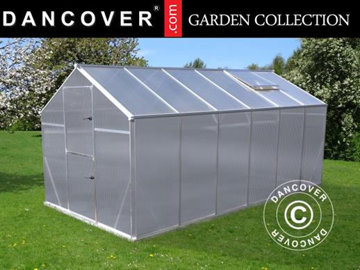 Greenhouse polycarbonate SANUS L-10, 9.46 m², 2.2x4.3x2.15 m, Silver