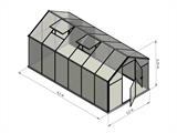 Gewächshaus Polycarbonat SANUS L-10, 9,46m², 2,2x4,3x2,15m, Silber
