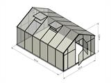 Gewächshaus Polycarbonat SANUS XL-12, 12,47m², 2,9x4,3x2,25m, Silber