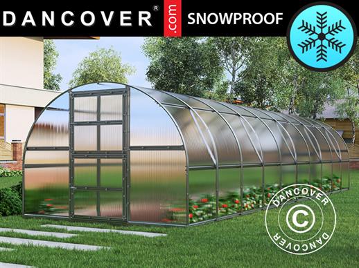 Greenhouse polycarbonate TITAN Arch 320, 30 m², 3x10 m, Silver