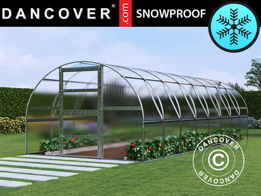 Greenhouse polycarbonate TITAN Arch 280, 24 m², 3x8 m, Silver