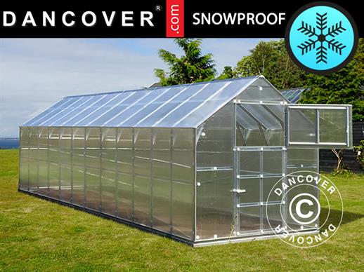 Serre polycarbonate TITAN Classic 480, 14,4m², 2,35x6,12m, Argent