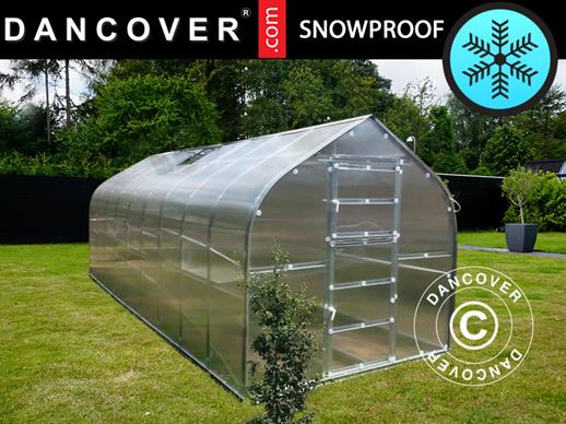 Broeikas polycarbonaat TITAN Dome 320, 20m², 2,5x8m, Zilver