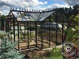 Invernadero Orangerie en Cristal ZEN 12,78m², 3,81x3,77x2,5m, con base y penacho, Negro
