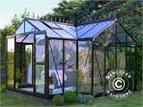 Orangerie Glas ZEN 12,78m², 3,81x3,77x2,5m, mit Fundament und Firstaufstand, schwarz