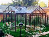 Invernadero Orangerie en Cristal ZEN 12,78m², 3,81x3,77x2,5m, con base y penacho, Negro
