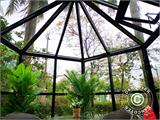 Ziemas dārzs Sešstūrains Stikls ZEN 7,99m², 3,2x2,83x2,75m, ar pamatni, Melns