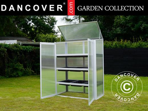Mini Greenhouse, Polycarbonate, 0.29 m², 0.76x0.385x0.985 m, Aluminium