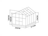 Gewächshaus aus Glas/Polycarbonat ZEN 7,78m², 2,5x3,11x2,28m, Schwarz