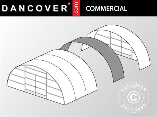 Commercial greenhouse tunnel extension, 12x1.5x3.95 m, Transparent