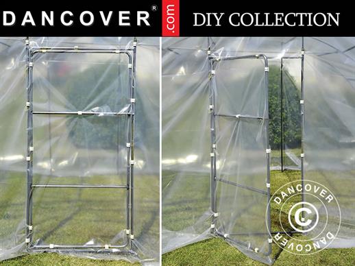 Door w/frame for polytunnel greenhouse, 0.8x1.6 m, Transparent, 1 pc.