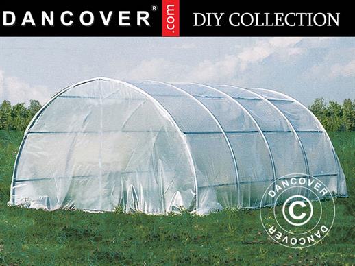 Polytunnel greenhouse 4x7.5x2.2 m, 30 m², Transparent