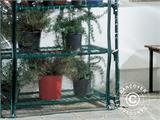 Polytunnel greenhouse w/4 shelves, 0.5x0.9x1.63 m, 0.45 m², Green/Transparent