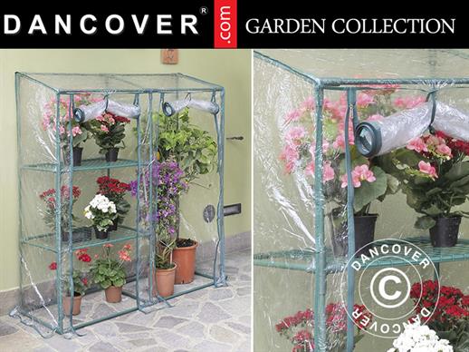 Lean-to greenhouse w/2 shelves, 0.48x1.43x1.52 m, 0.7 m², Green/Transparent