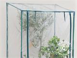 Invernadero adosado, 0,7x1x1,7/1,9m, 0,7m², Verde/Transparente