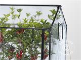 Raised Flowerbed w/Greenhouse, 1.1x1.1x1.46/1.66 m, Black/Clear