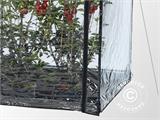Raised Flowerbed w/Greenhouse, 1.1x1.1x1.46/1.66 m, Black/Clear