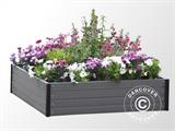 Raised Garden Bed, WPC, w/Greenhouse, 1.1x1.1x1.34/1.54 m, Anthracite/Clear