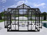 Orangery glass 16.8 m², 4.45x4.45x2.52 m w/base, Black
