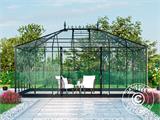 Orangerie/Estufa de vidro 19m², 5,14x3,71x3,15m c/base e adornos, Preto