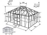 Talveaed/Kasvuhoone 19m², 5,14x3,71x3,15m koos aluse ja katuseharjaga, Must
