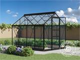 Greenhouse glass 1.86x2.53x2 m w/base, 4.7 m², Black