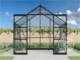 Växthus glas 2,44x2,48x2,34m med bas, 6,05m², Svart