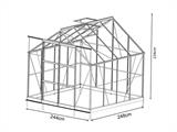Greenhouse glass 2.44x2.48x2.34 m w/base, 6.05 m², Black