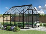 Greenhouse glass 2.44x3.08x2.34 m w/base, 7.51 m², Black