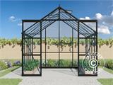 Greenhouse glass 2.44x3.08x2.34 m w/base, 7.51 m², Black