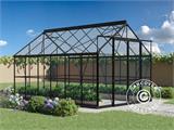 Greenhouse glass 2.44x3.68x2.34 m w/base, 8.97 m², Black