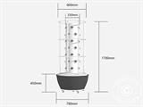 Hidroponinio auginimo bokštas su šviesos diodais, 0,8x0,8x1,7m, Balta