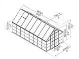 Invernadero en policarbonato Balance 11,8m², Palram/Canopia, 2,44x4,87x2,29m, Plateado