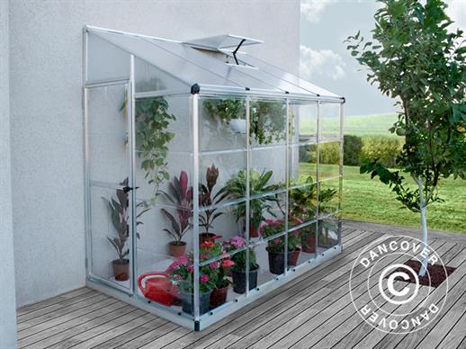 Lean-to Greenhouse Polycarbonate, 3.05 m², Palram/Canopia, 1.25x2.44x2.25 m, Silver