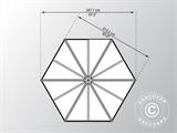 Invernadero orangerie de policarbonato OASIS, hexagonal 3,91m², Palram/Canopia, 2,13x2,47x2,67m, Antracita