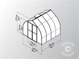 Greenhouse polycarbonate BELLA, 5.95 m², 2.44x2.44x2.19 m, Silver