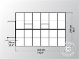 Invernadero de policarbonato BELLA, 8,86m², 2,44x3,63x2,19m, Plata