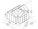 Invernadero orangerie policarbonato Triomphe con base, 17,1m², Palram/Canopia, 4,5x3,8x2,69m, Negro