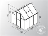 Gewächshaus Polycarbonat 3,4m², 1,85x1,86x2,08m, Silber