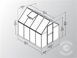 Invernadero de policarbonato 4,6m², Palram/Canopia, 1,85x2,47x2,08m, Gris