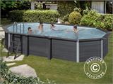 Composite pool 124, 6.64x3.86x1.24 m, Charcoal Grey