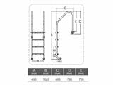 Pool ladder for in-ground pools, 4 steps, Grey