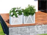 Jardinière en bois avec pot intérieur, 0,69x0,33x0,6m, Blanc RESTE SEULEMENT 1 PC