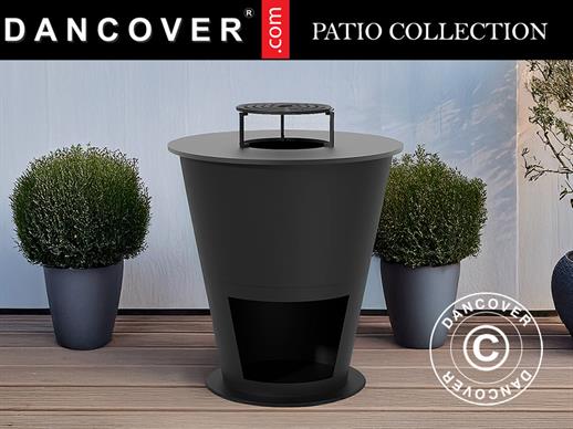 Posuda za vatru s prostorom za drva, Ø74,5x80cm, Crna