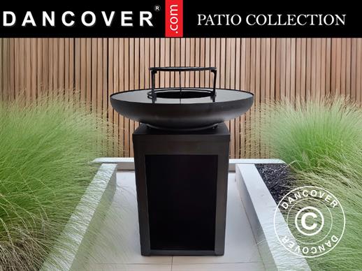 Posuda za vatru s prostorom za drva, Ø60x73cm, Crna