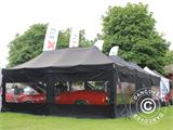 Pop up gazebo FleXtents PRO "Peaked" 3x6 m Latte, incl. 6 decorative curtains